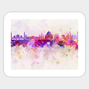 Agra skyline in watercolor background Sticker